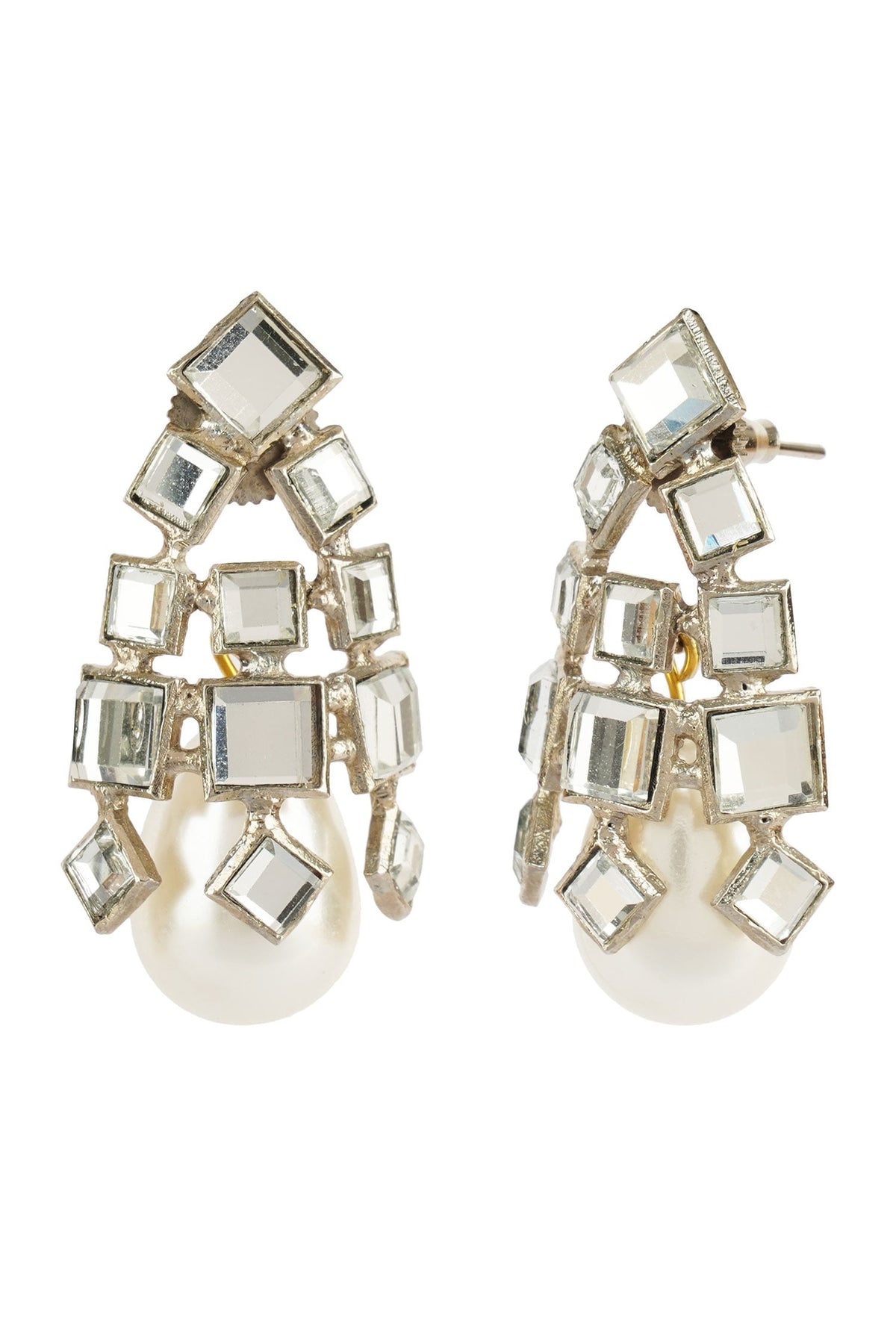 Kundan Pearl Drop Earrings 