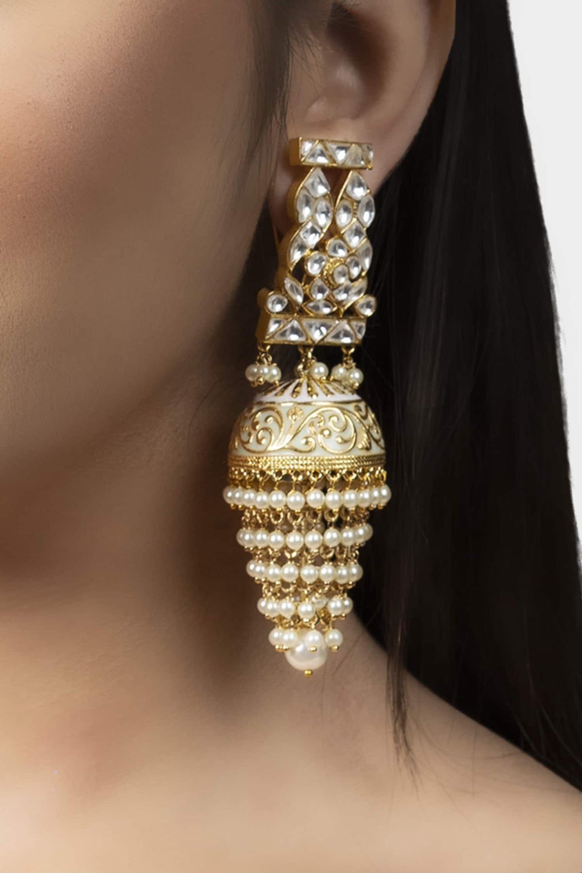 Kundan Jhumkas 