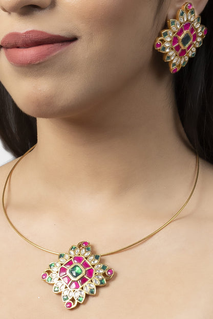 Kundan Pendant Necklace Set 