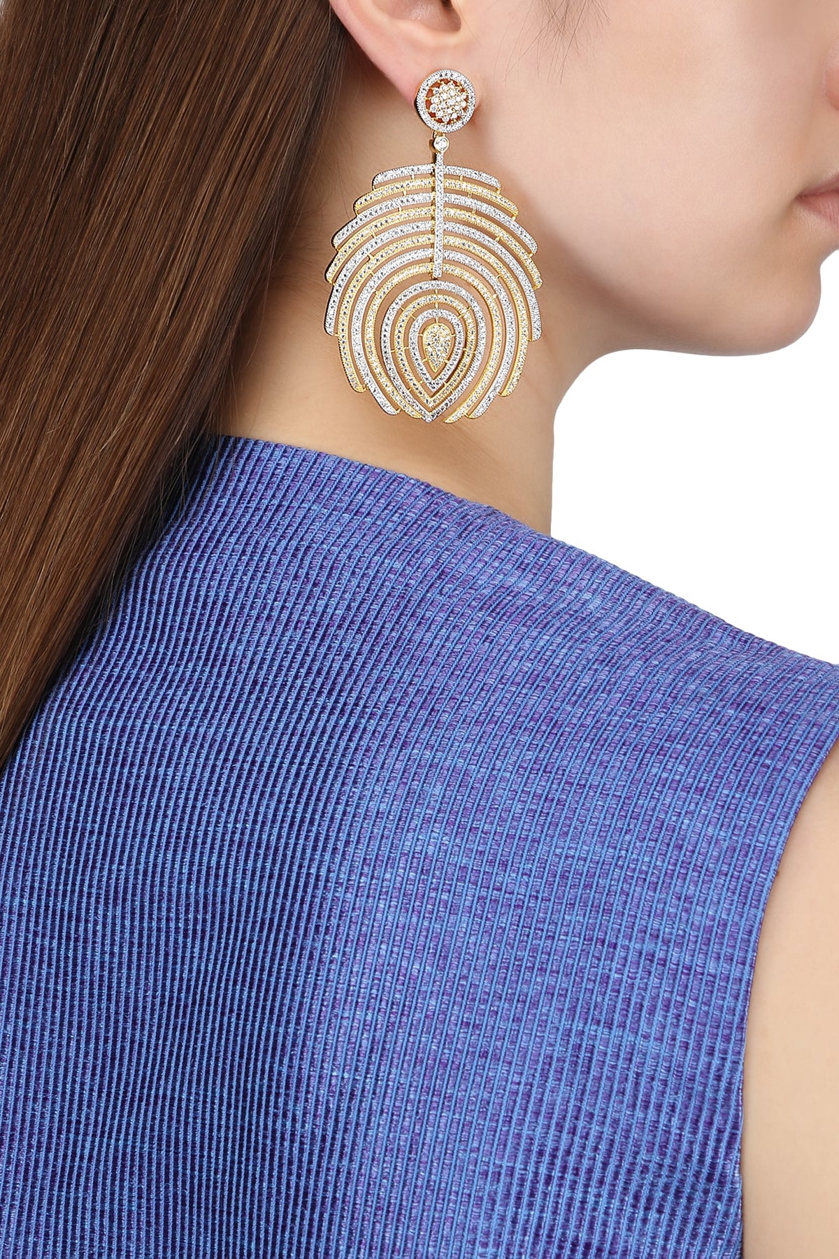 Gold Plated American Diamonds Earrings