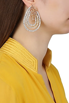 Gold Plated Pear Shaped American Diamonds Earrings