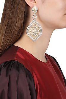 Gold Plated Leaf Shaped Drop Earrings