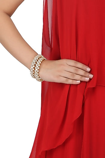 Gold Plated American Diamonds Bangle Set