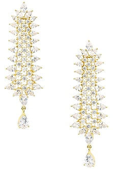 Gold Plated American Diamond Drop Earrings
