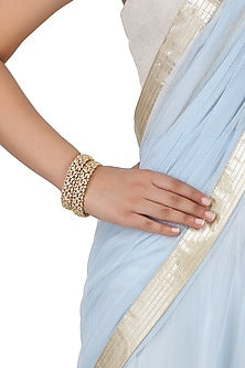 Set Of 2 Gold Plated American Diamond Bangles