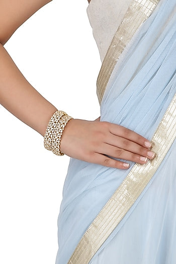 Set Of 2 Gold Plated American Diamond Bangles