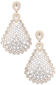 Rhodium Plated Oxidized American Diamond Earrings