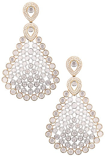 Rhodium Plated Oxidized American Diamond Earrings