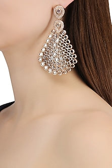 Rhodium Plated Oxidized American Diamond Earrings