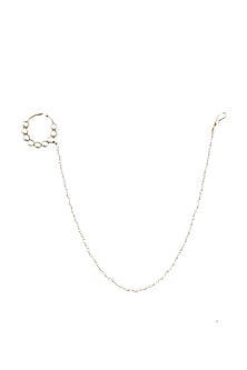 Gold Finish Kundan Nose Ring