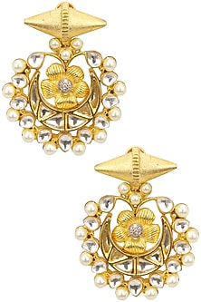 Kundan and Pearl Chaandbali Earring