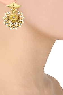Kundan and Pearl Chaandbali Earring