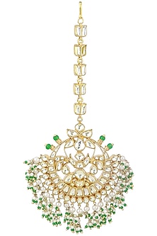 Gold Finish Kundan Maang Tikka