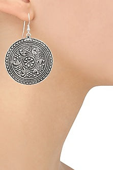 Antique Silver Finish Fish Hook Round Danglers