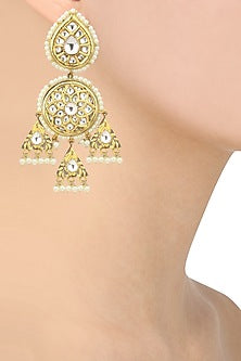 Gold Finish Kundan Studded Earrings