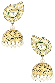 Gold Plated Kundan Studded Earrings