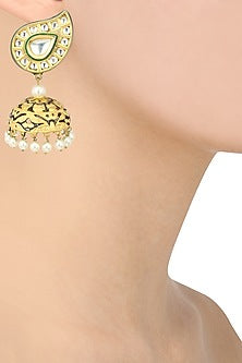 Gold Plated Kundan Studded Earrings