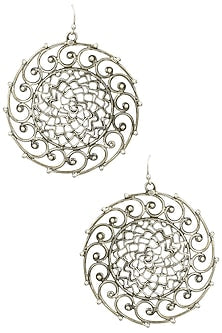Antique Silver Finish Spiral Earrings
