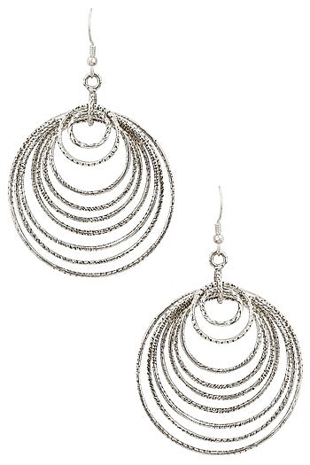 Antique Silver Finish Spiral Earrings
