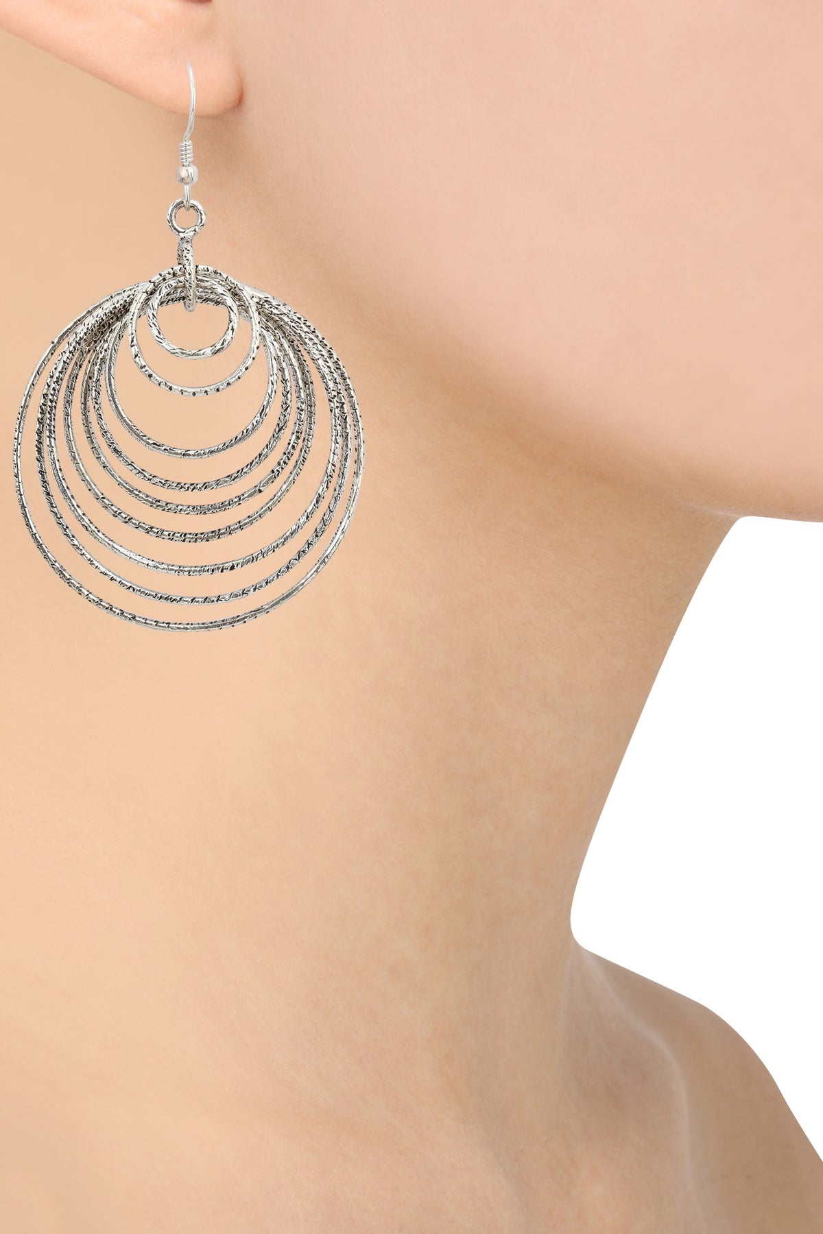 Antique Silver Finish Spiral Earrings