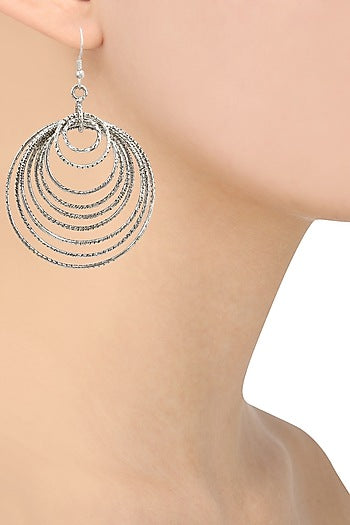 Antique Silver Finish Spiral Earrings