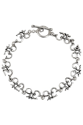 Antique Silver Finish "Om" Bracelet