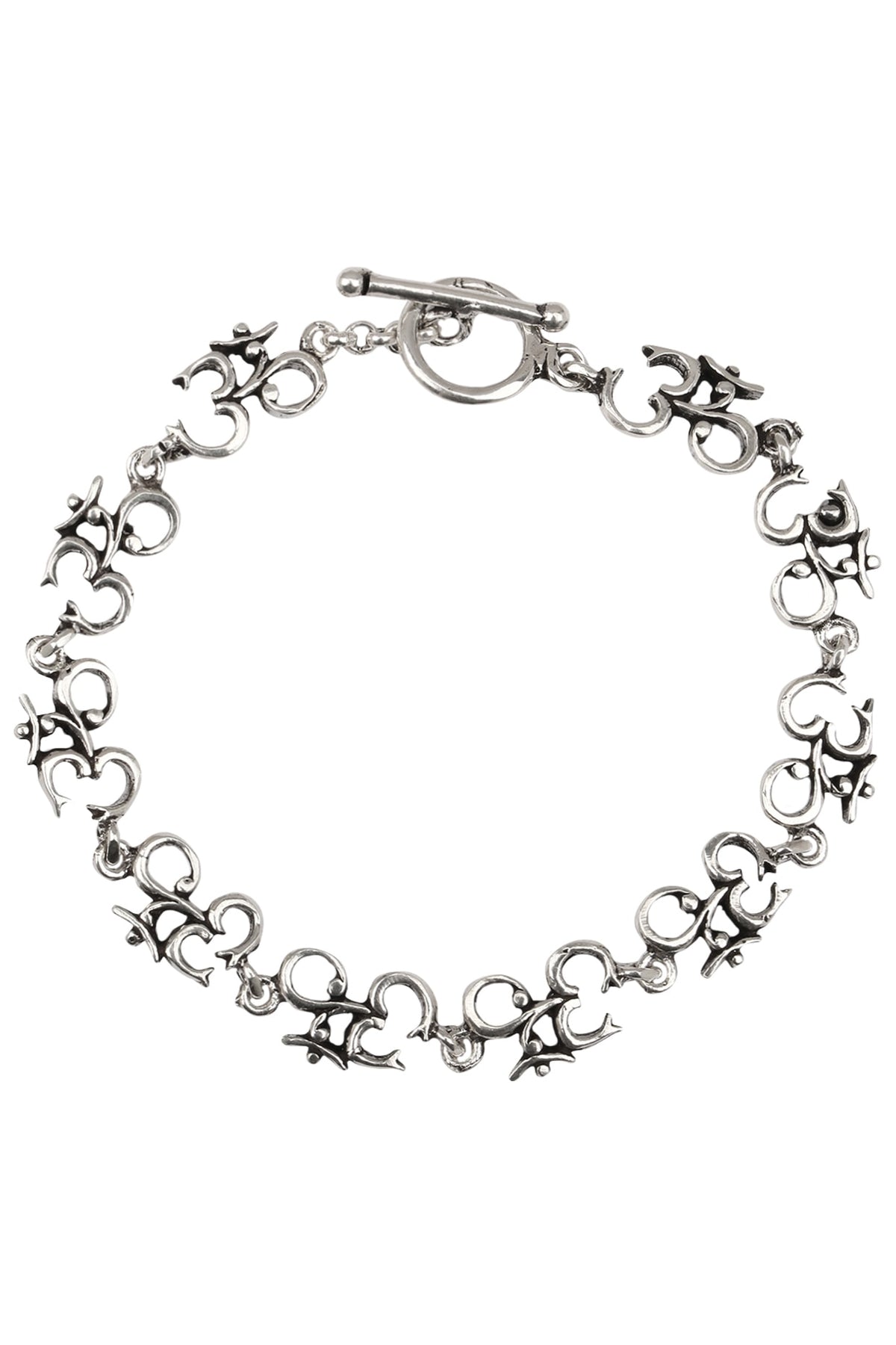 Antique Silver Finish "Om" Bracelet