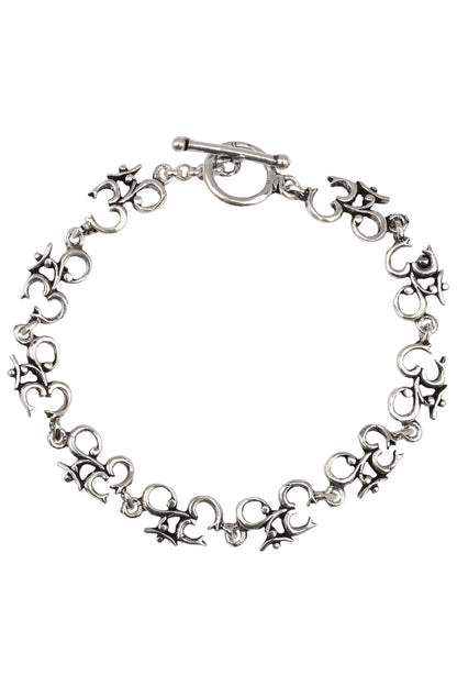 Antique Silver Finish "Om" Bracelet