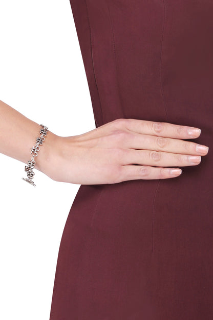 Antique Silver Finish "Om" Bracelet