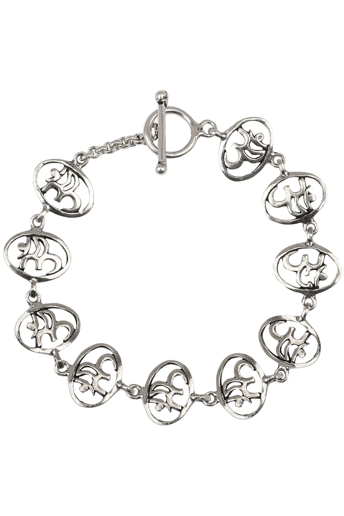 Antique Silver Finish "Om" Bracelet