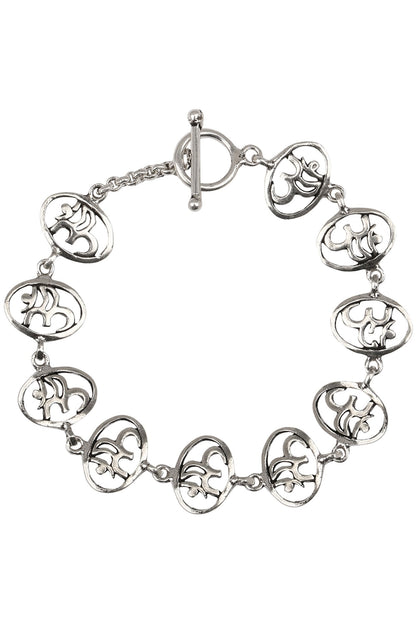 Antique Silver Finish "Om" Bracelet