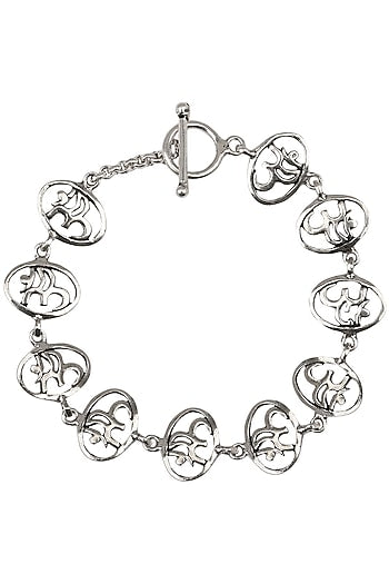 Antique Silver Finish "Om" Bracelet