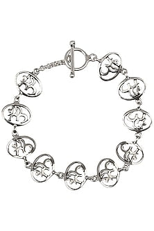 Antique Silver Finish "Om" Bracelet