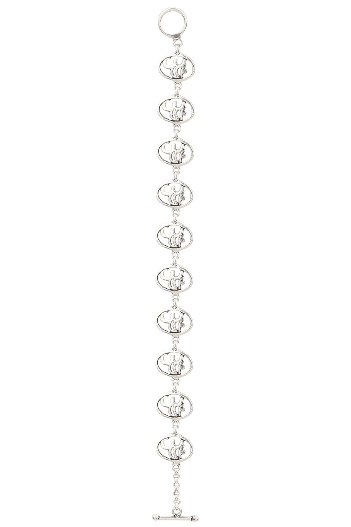 Antique Silver Finish "Om" Bracelet