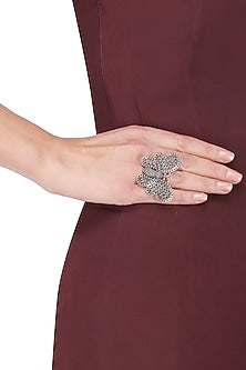 Antique Silver Finish Butterfly Ring