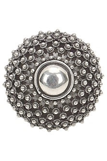 Antique Silver Finish Sunflower Ring