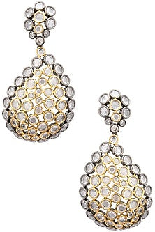 Rhodium Finish Drop Earrings