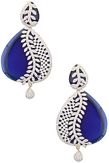 Gold Plated Blue Semi Precious Stone Earrings