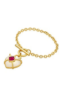 Gold Plated Pink Hydro Stone Bracelet
