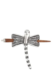 Rhodium Plated Drangonfly Hair Pin