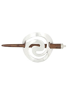 Rhodium Plated Spiral Hair Pin