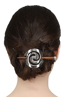 Rhodium Plated Spiral Hair Pin