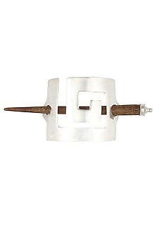 Rhodium Plated Sqaure Spiral Hair Pin