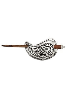 Rhodium Plated Paisley Hair Pin