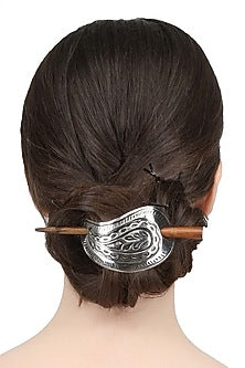 Rhodium Plated Paisley Hair Pin