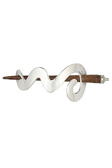 Rhodium Plated Zigzag Design Hair Pin