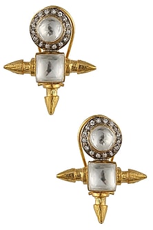 Gold Plated Crystal Stone Bullet Earrings