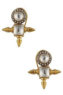 Gold Plated Crystal Stone Bullet Earrings