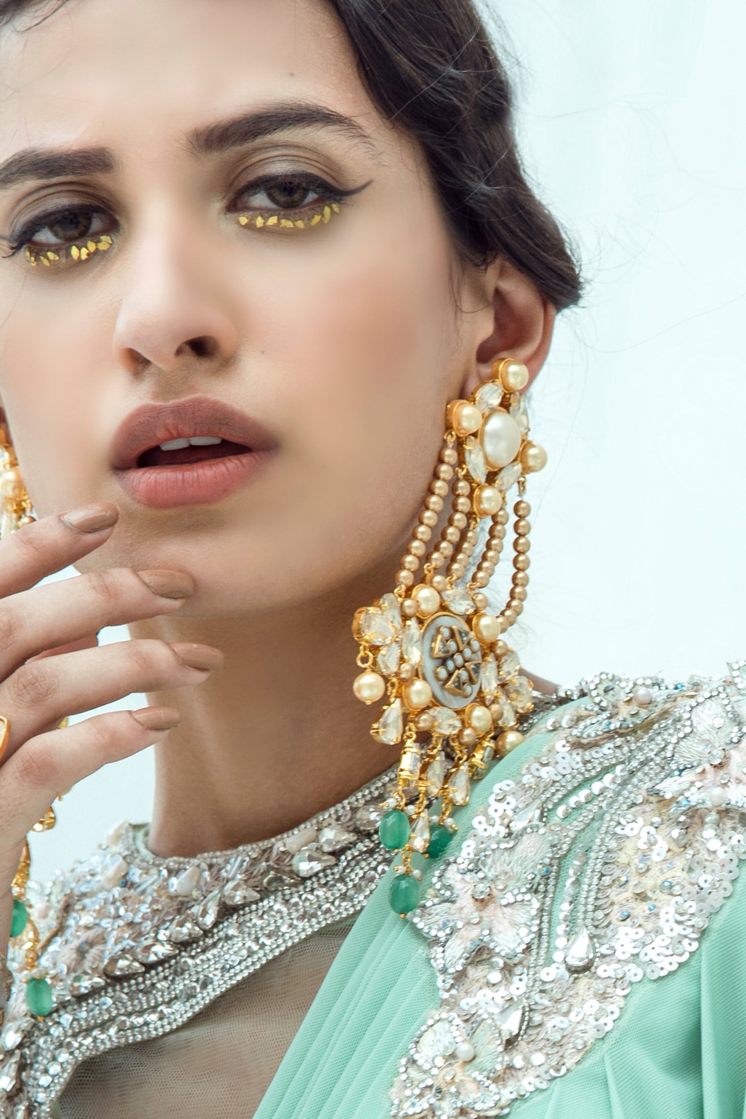 Stone Long Earrings 