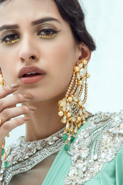 Stone Long Earrings 